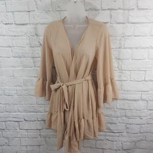 Windsor Sheer Ruffle Kimono/Cardigan/ Duster w/Waist Tie
